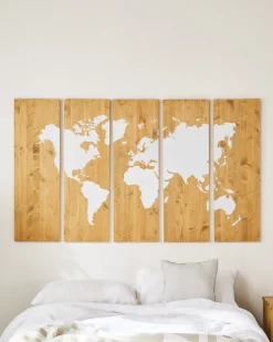 Decoración De Pared-Hannun Cuadro mapamundi Leles