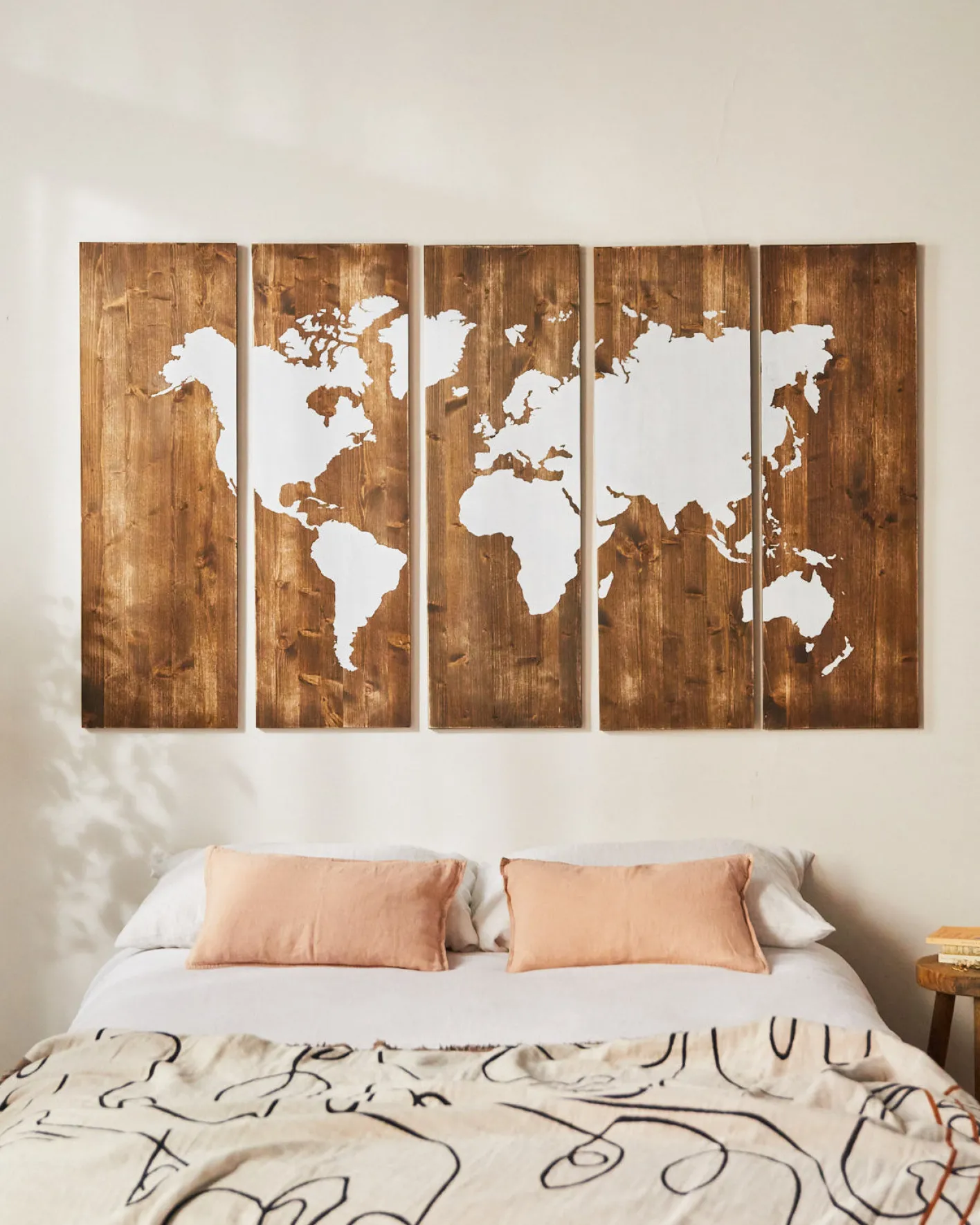 Decoración De Pared-Hannun Cuadro mapamundi Leles