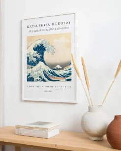 Láminas-Hannun Lámina The Great Wave of Kanagawa White
