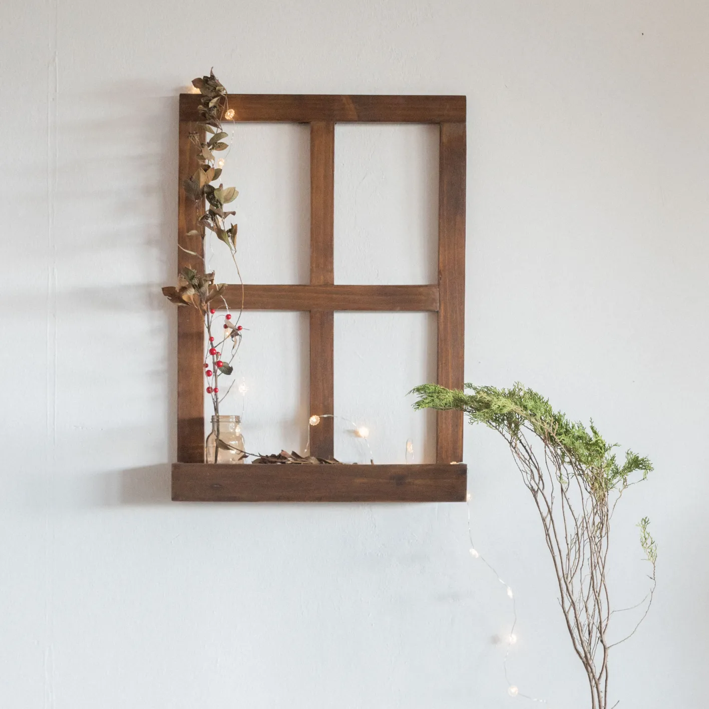 Decoración De Pared-Hannun Ventana decorativa Hawin Nogal