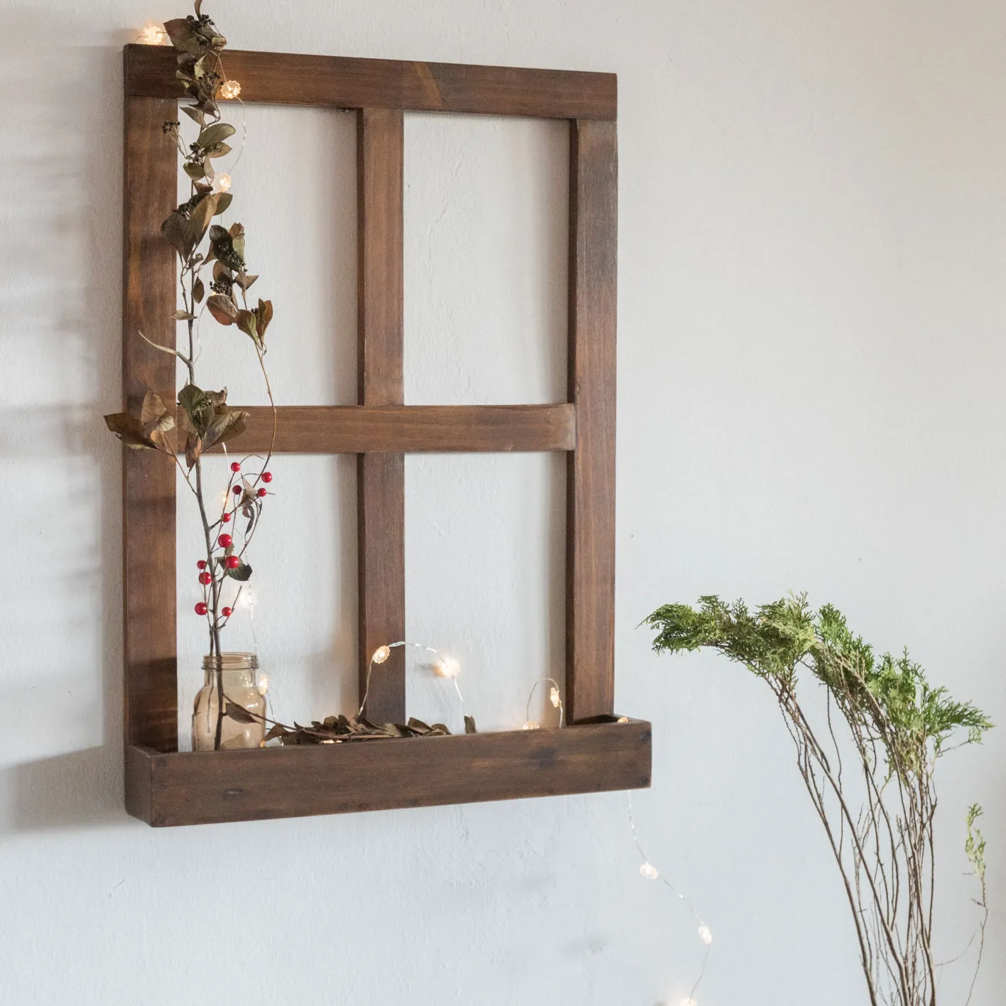 Decoración De Pared-Hannun Ventana decorativa Hawin Nogal