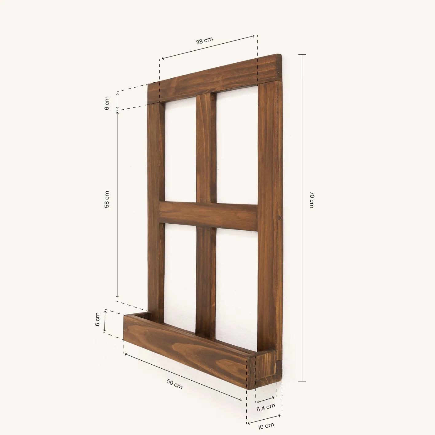 Decoración De Pared-Hannun Ventana decorativa Hawin Nogal