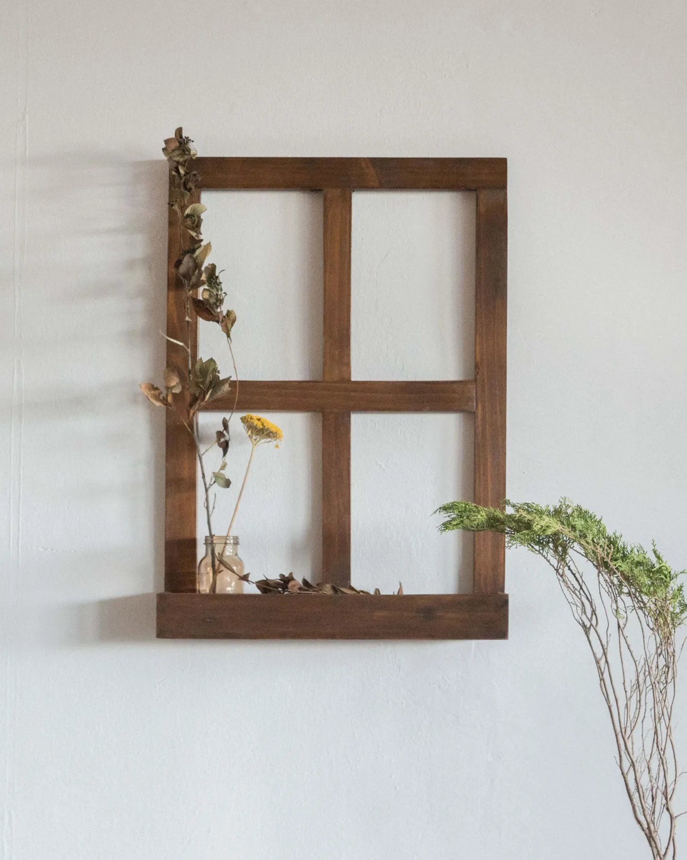 Decoración De Pared-Hannun Ventana decorativa Hawin Nogal